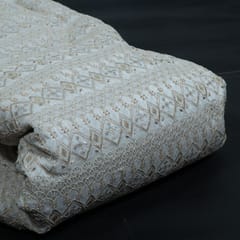 Dyeable Organza Embroidered Fabric