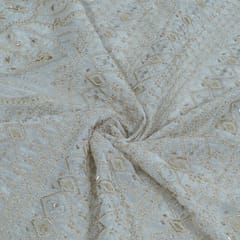 Dyeable Organza Embroidered Fabric