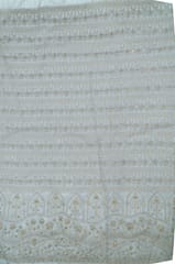 Dyeable Organza Embroidered Fabric