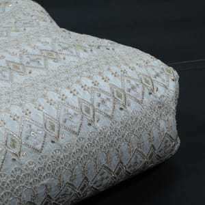 Dyeable Organza Embroidered Fabric