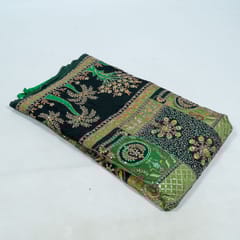 Green Color Crepe Print with Embroidered Fabric