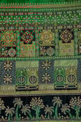Green Color Crepe Print with Embroidered Fabric