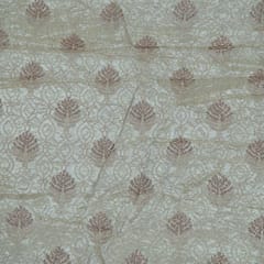 Dyeable Zari Upada Tissue Embroidered Fabric