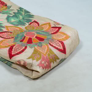 Peach Color Dola Silk Jacquard Printed Fabric