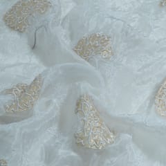 Dyeable Dola Silk Embroidered Fabric