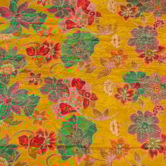 Multi Color Dola Silk Jacquard Printed Fabric