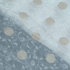 Dyeable Dola Silk Embroidered Fabric