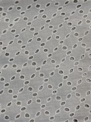 Natural Colour Dyeable Panta Floral Pattern Schiffli Embroidered Fabric