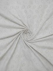 Natural Colour Dyeable Panta Floral Pattern Schiffli Embroidered Fabric