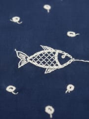 Sea Pattern Schiffli Embroidered Fabric