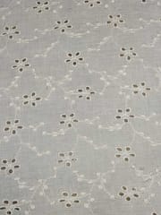Natural Colour Dyeable Panta Floral Pattern Schiffli Embroidered Fabric
