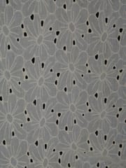 Natural Colour Dyeable Panta Floral Pattern Schiffli Embroidered Fabric
