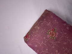 Light Pink Floral Crush Tissue Embroidery Fabric
