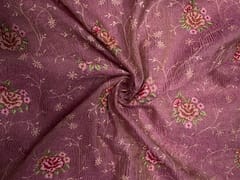 Light Pink Floral Crush Tissue Embroidery Fabric