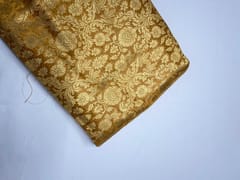 Mustard Floral Semi Brocade Fabric