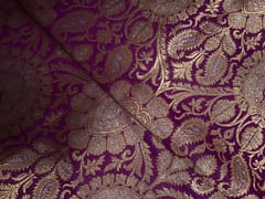 Dark Pink Gold Floral Semi Brocade