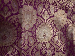 Dark Pink Gold Floral Semi Brocade