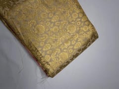 Golden Floral Semi Brocade Fabric
