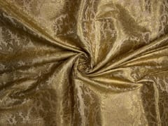 Golden Floral Semi Brocade Fabric