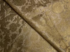 Golden Floral Semi Brocade Fabric