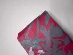 Magenta & Grey Floral Pure Chanderi Fabric