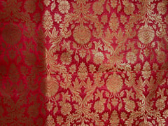 Red Floral Semi Brocade Fabric