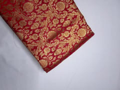 Red Floral Semi Brocade Fabric