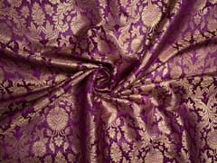 Rani Pink Gold Floral Semi Brocade Fabric