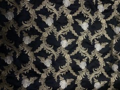 Black Floral Semi Brocade Fabric