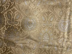 Golden Floral Semi Brocade Fabric