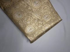 Golden Floral Semi Brocade Fabric