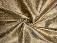 Golden Floral Semi Brocade Fabric