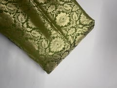 Green Floral Semi Brocade Fabric