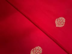 Red Floral Boti Embroidered Silk Fabric