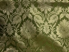 Green Floral Semi Brocade Fabric