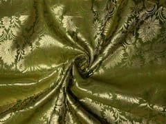 Green Floral Semi Brocade Fabric