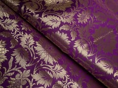 Royal Purple Floral Semi Brocade Fabric