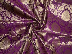 Royal Purple Floral Semi Brocade Fabric