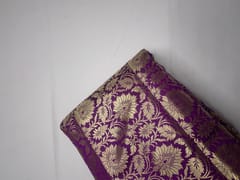 Royal Purple Floral Semi Brocade Fabric
