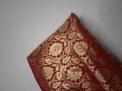 Red Floral Semi Brocade Fabric