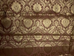 Brown Gold Floral Semi Brocade Fabric