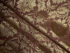 Brown Gold Floral Semi Brocade Fabric