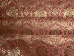 Dark Peach Floral Semi Brocade Fabric