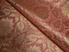 Dark Peach Floral Semi Brocade Fabric