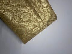 Light Golden Floral Semi Brocade Fabric