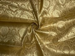 Light Golden Floral Semi Brocade Fabric