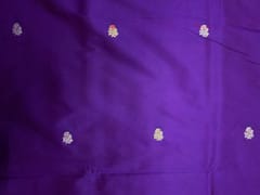 Royal Purple Floral Buti Embroidery Taffeta Silk Fabric