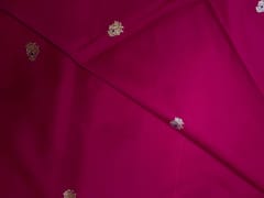 Magenta Floral Buti Embroidery Taffeta Silk Fabric
