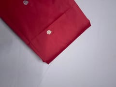 Red Floral Buti Embroidery Taffeta Silk Fabric