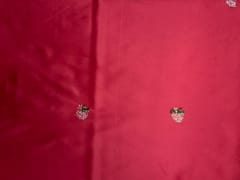Red Floral Buti Embroidery Taffeta Silk Fabric